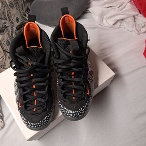 Nike Black and Orange Kids Sneakers